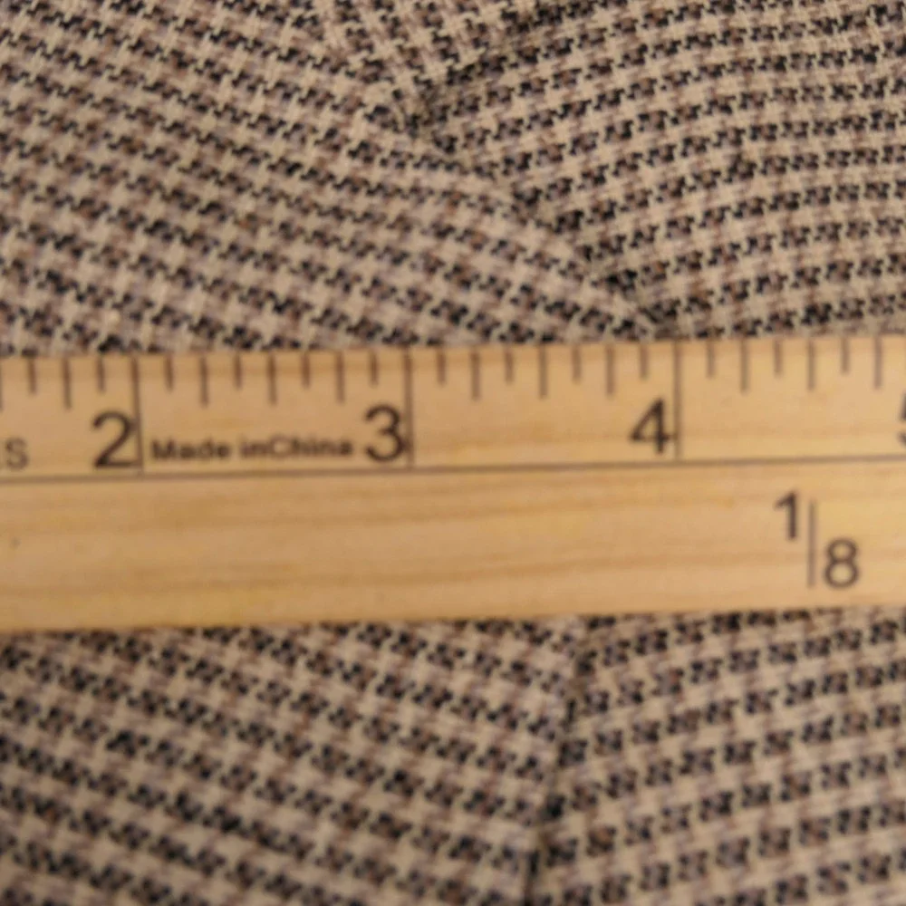 Croft Barrow Blazer Mens 50R Tan Houndstooth Silk Wide Lapel Vintage 90s